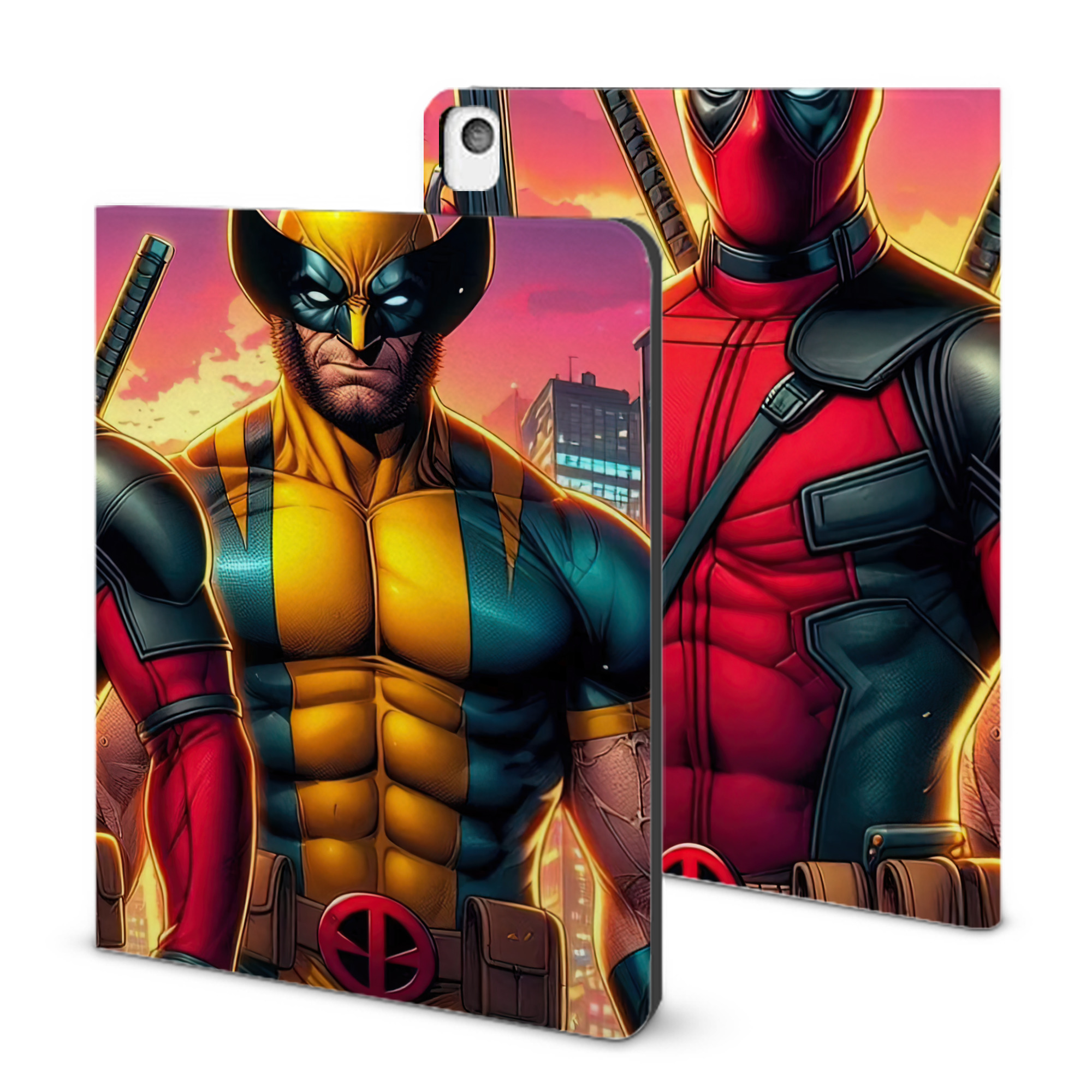 （画像用） Deadpool デッドプール IPadケース ペンホルダー付き ブックスタイルデザイン